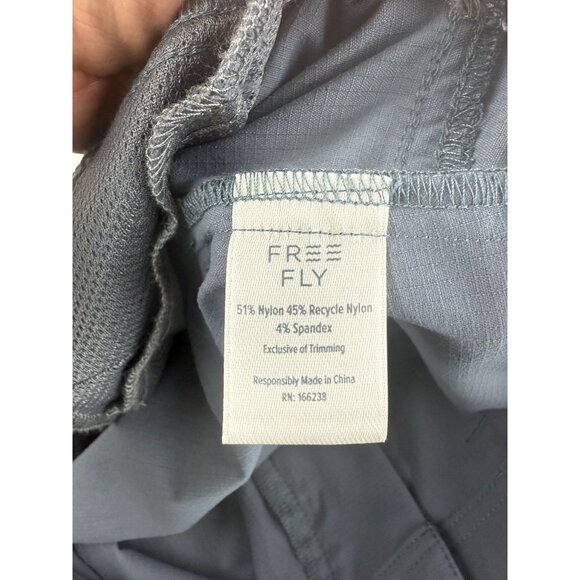Free Fly Shorts Men's Size 36 utility II shorts chino performance zip pocket Blu - Picture 4 of 7